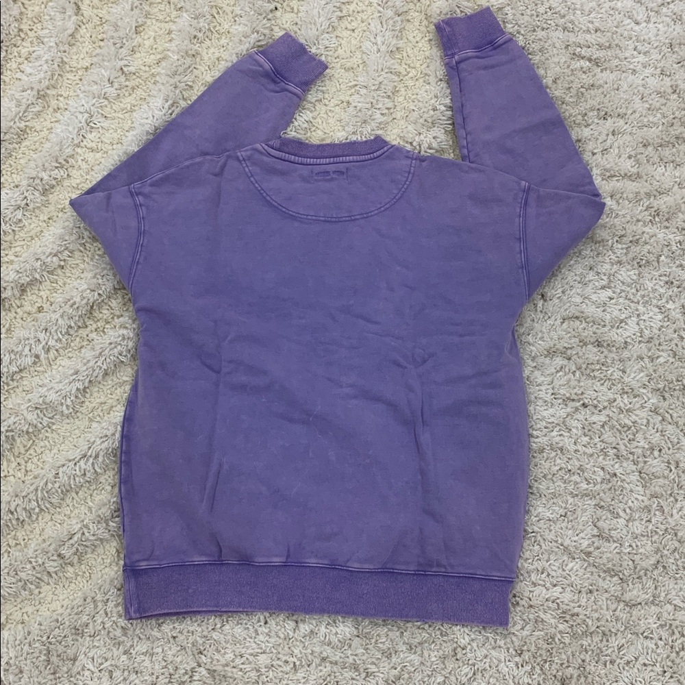 Anine Bing Washed Purple B.I.N.G Front Logo Pullover Sweater Women’s Size Small - Picture 2 of 2